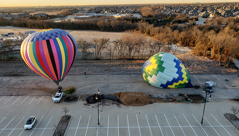 Hot Air Balloon Landing
