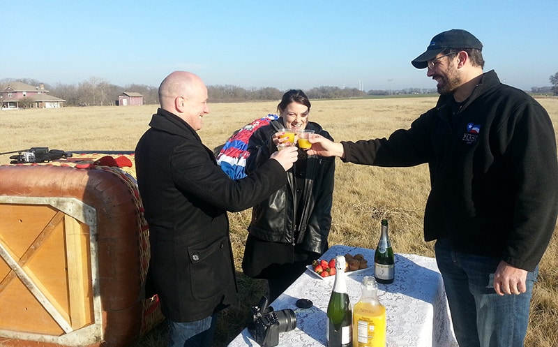 Balloonist's Prayer and champagne toast