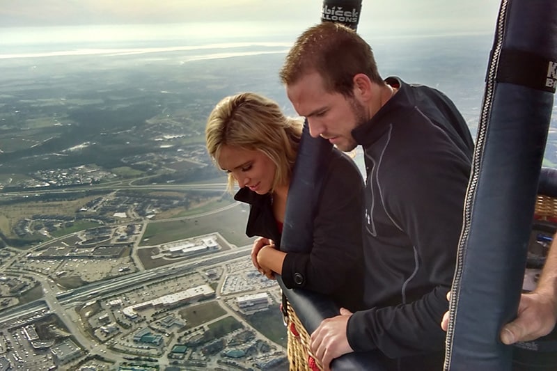 View from hot clearance air balloon