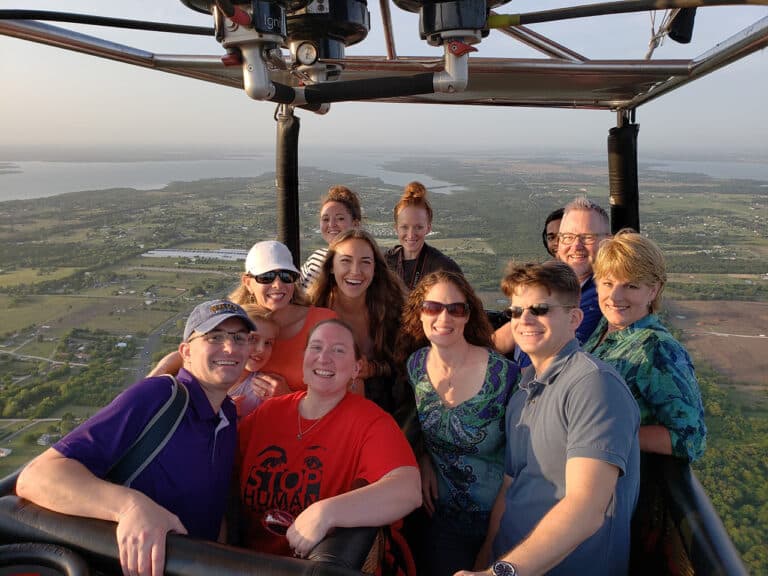 example of what to wear on a hot air balloon ride in texas summer