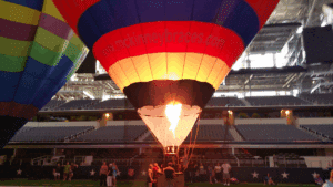 Hot Air Balloon Glows in Dallas by Rohr Balloons
